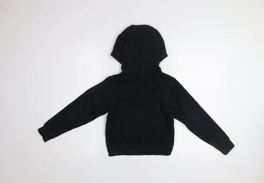 Lonsdale Boys Black 7-8 Years Hooded Track Jacket Full Zip Fleece