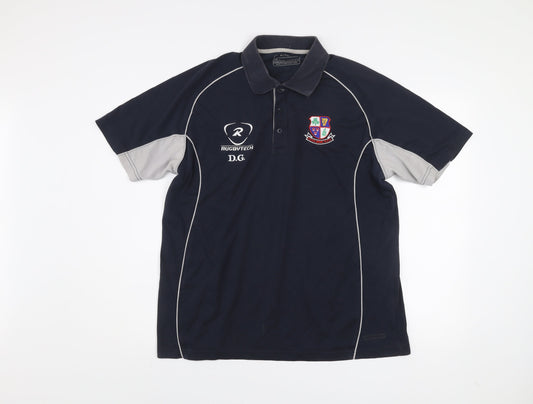 Rugbytech Men's Blue Polo Shirt L Sports Team Karmann Volkswagen