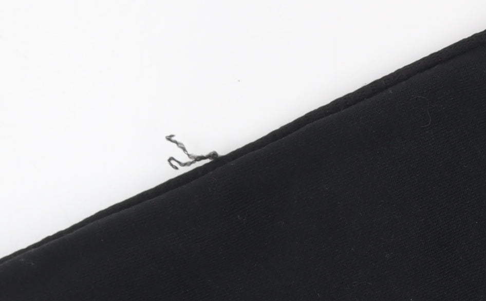 Kappa Womens Black Cropped Crew Neck Sweatshirt Small Logo Tape Sleeves