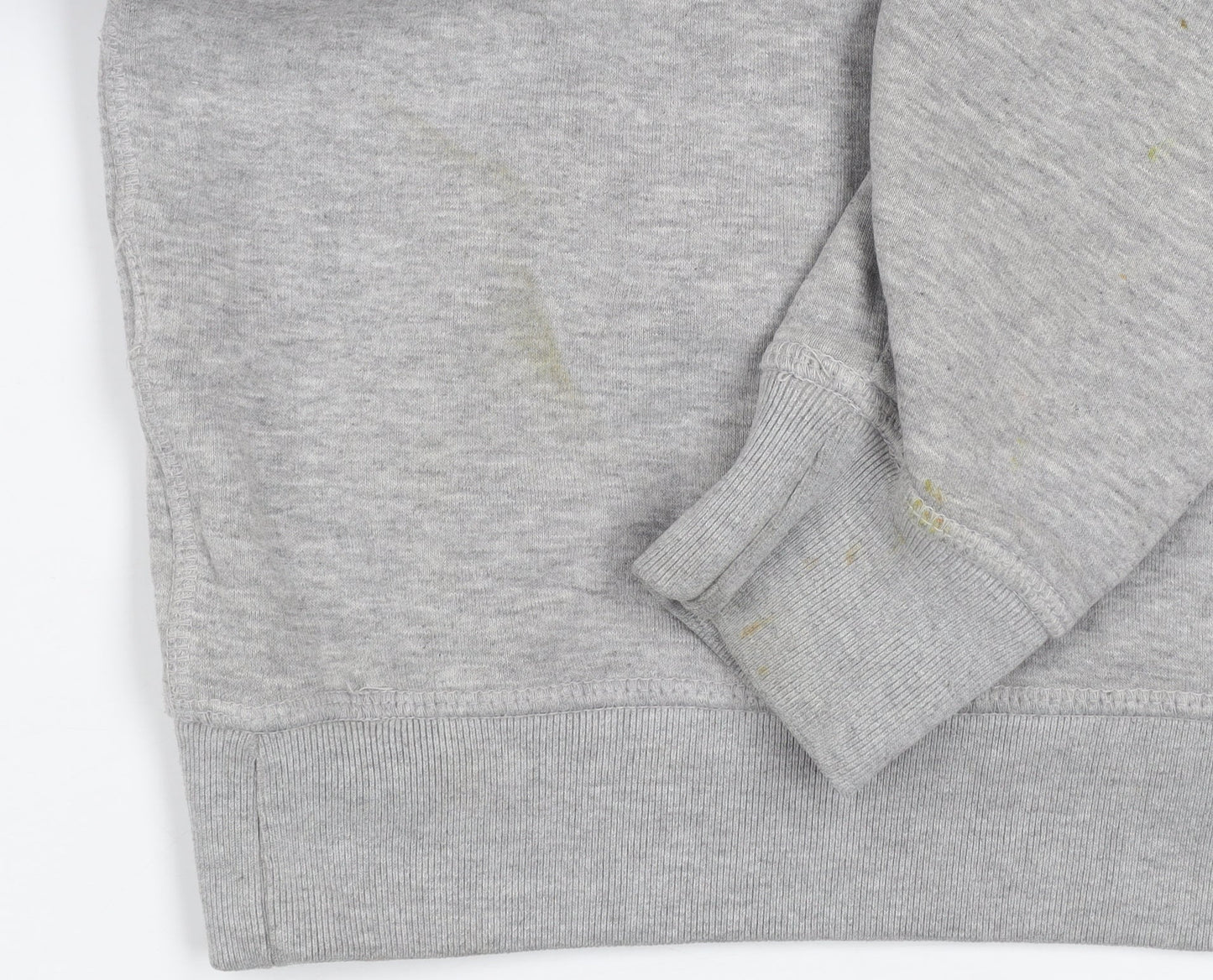 Diesel Mens Grey Small Pullover Hoodie Graphic Print Fleece