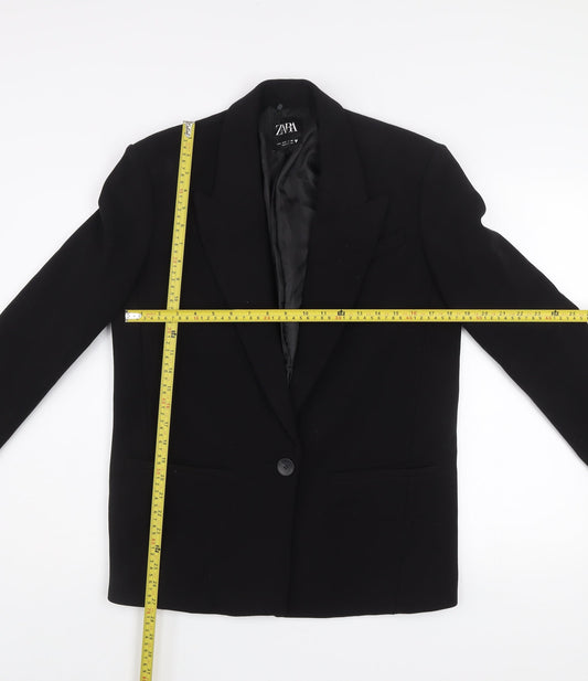 Zara Men's Black Slim Fit Blazer S Classic Mid-Length Jacket
