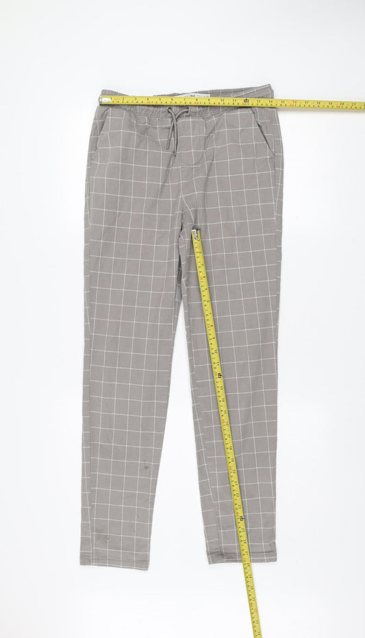 Denim Co Boys Grey Check Slim Fit Jogger Trousers 13-14 Years