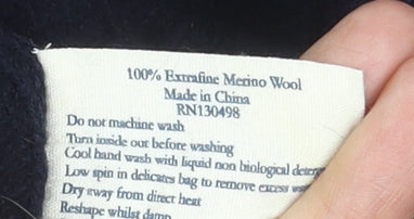 Jack Wills Mens Blue XS Cable Knit Wool Crew Neck Jumper