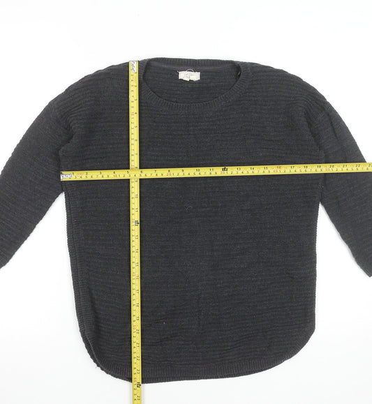 Fat Face Womens Grey Cotton Knit Crew Neck Jumper Size 8