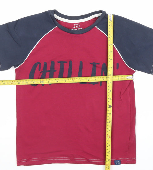 Harry Bear Boys Red Chillin' Graphic Short Sleeve T-Shirt 10-11 Years