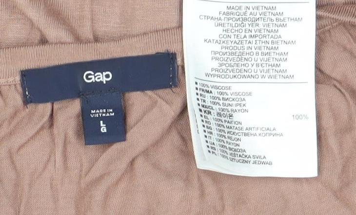 Gap Women's Brown Modal Long Sleeve Button-Up Top Size L