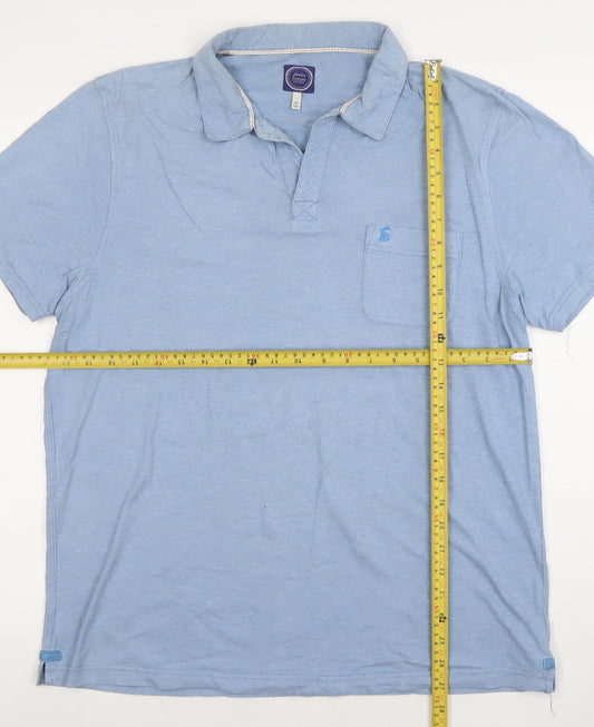 Joules Men's Blue Cotton Polo Shirt Size L Short Sleeve Casual