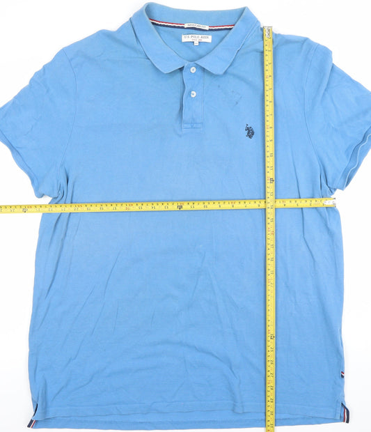 U.S. Polo Assn. Men's Blue Regular Fit 3XL Cotton Polo Shirt