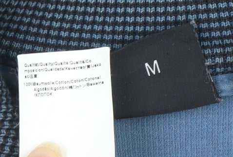 Hugo Boss Men's Blue Regular Fit Long Sleeve 1/4 Zip Polo Shirt M