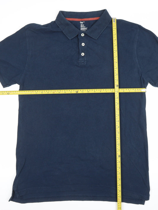 GAP Men's Blue Slim Fit Cotton Polo Shirt XL