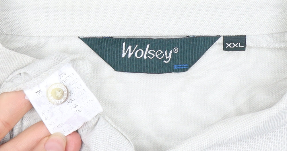 Wolsey Men's White 2XL Short Sleeve Cotton Blend Button-Up Shirt