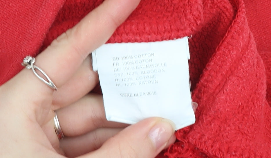 Bench Men's Red Cotton Fleece Track Jacket Size M Full Zip