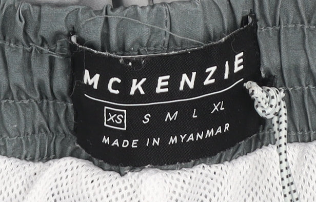 McKenzie Men’s Grey Ombré Swim Shorts XS Quick Dry Lined Elastic Waist