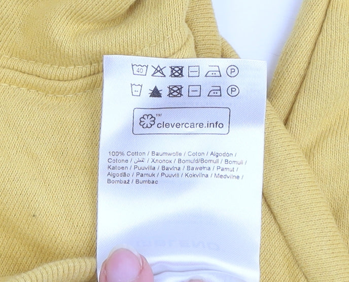 Blend Men's Yellow Pullover Hoodie Cotton Graphic Print M