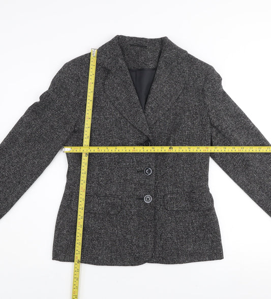 E-vie Womens Grey Size 12 Classic Blazer Jacket