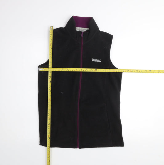 Regatta Women's Black Fleece Waistcoat Size 14 Outdoor Bodywarmer