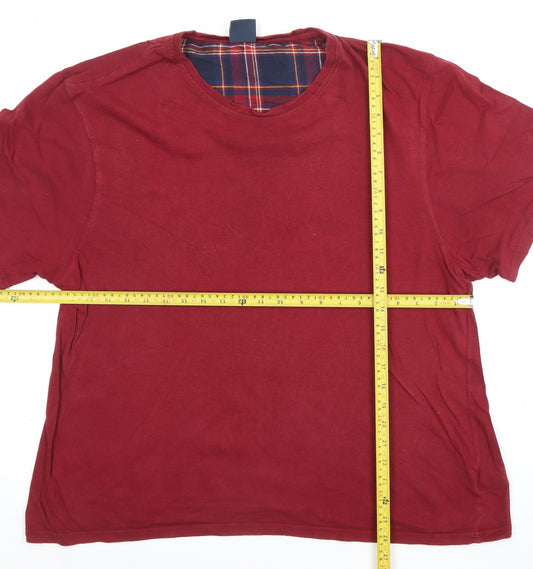 CargoBay Men's Red Cotton Crew Neck Short Sleeve T-Shirt Size L