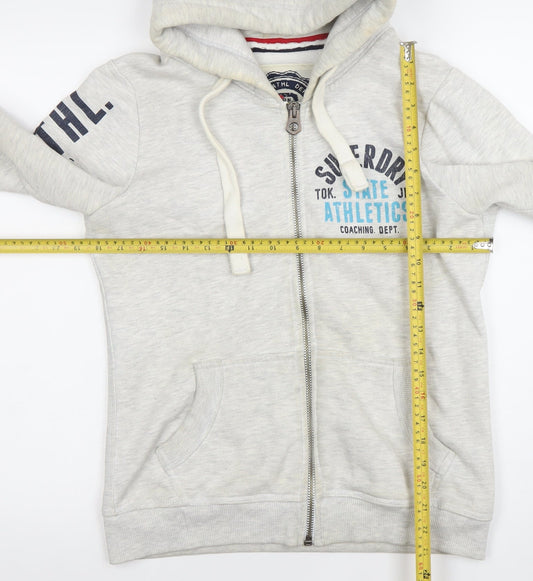 Superdry Men's Grey Full Zip Hoodie Size M Athletic Dept