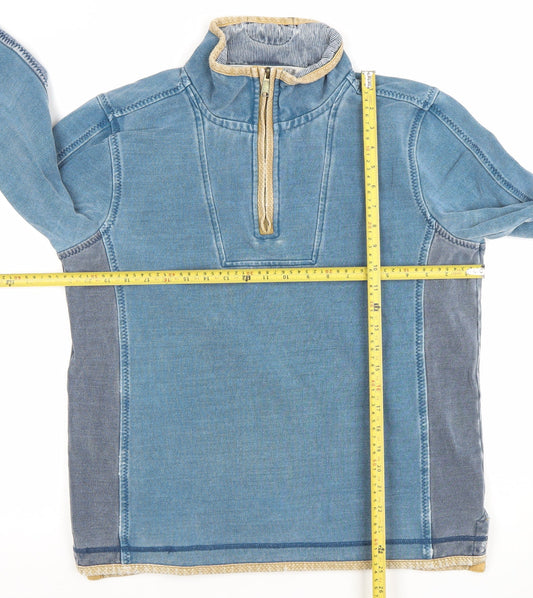 Fat Face Mens Blue 1/4 Zip Cotton Sweatshirt Size M