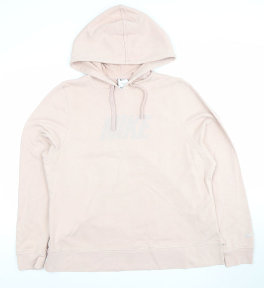 Womens UK L Regular Nike Beige Pullover Hoodie