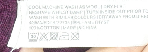 FatFace Women’s Purple Cotton Shift Dress Size 18 Long Sleeve Knit