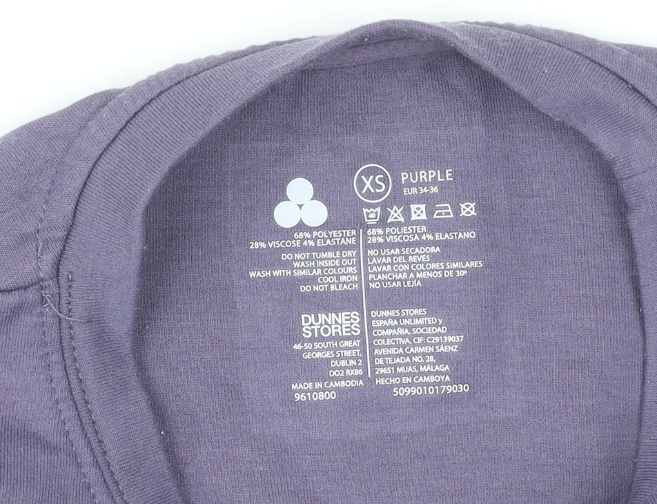 Dunnes Stores Womens Purple XS Pullover Sweatshirt Classic Fit