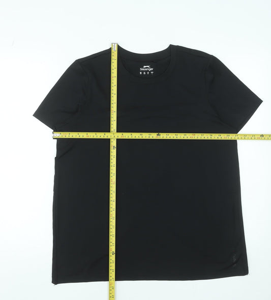 Slazenger Womens Black Size 12 Athletic Short Sleeve T-Shirt