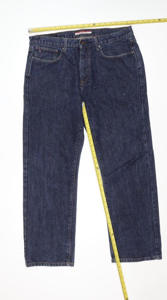 Tommy Hilfiger Men's Blue Relaxed Straight Jeans 36x30 Denim