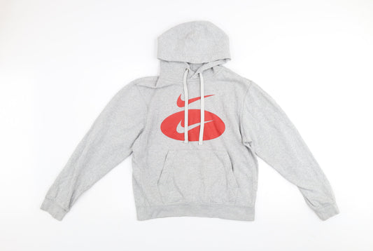 Mens UK S Regular Nike Grey Pullover Hoodie