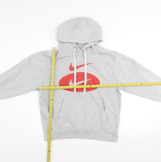 Nike Men’s Grey Pullover Hoodie Small Sports Fleece Sweatshirt