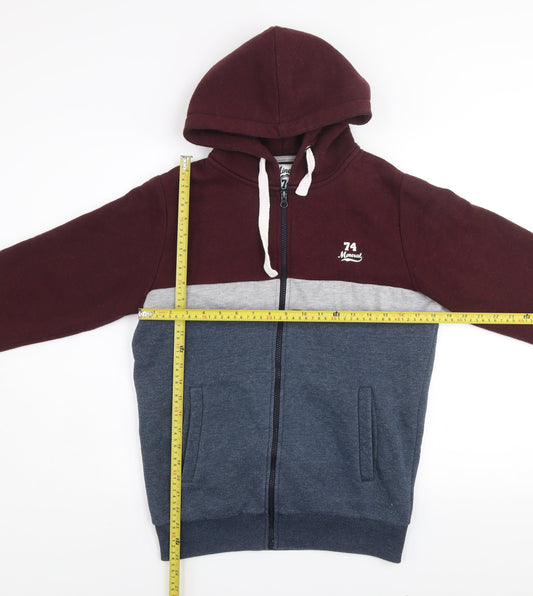 Mineral 74 Men’s Multicoloured Zip Hoodie Jacket Size S Cotton Blend