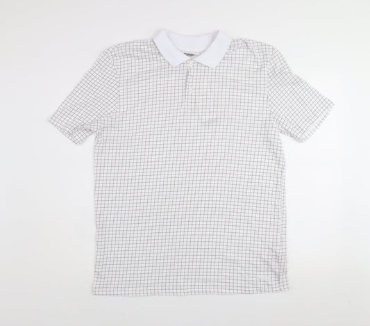 Slazenger Men's White Check Golf Polo Shirt Size L