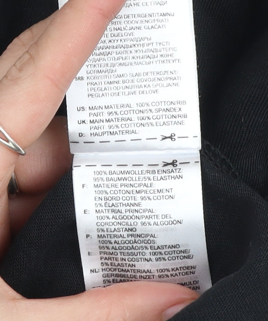 Adidas Women's Black Cotton Crew Neck Short Sleeve T-Shirt Size 10