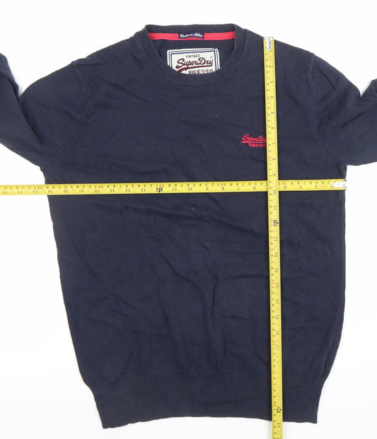 Superdry Men’s Blue Cotton Cashmere Crew Neck Jumper Size M