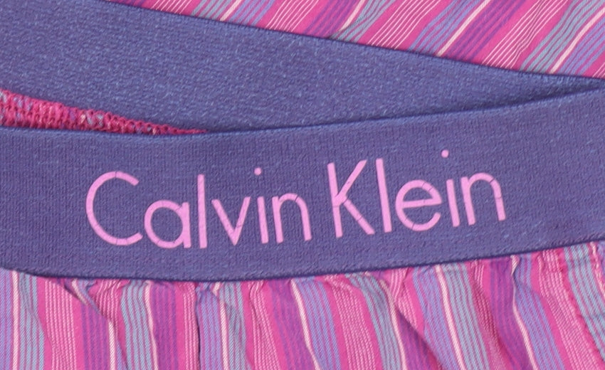 Calvin Klein Womens Pink Striped Cotton Pyjama Pants M