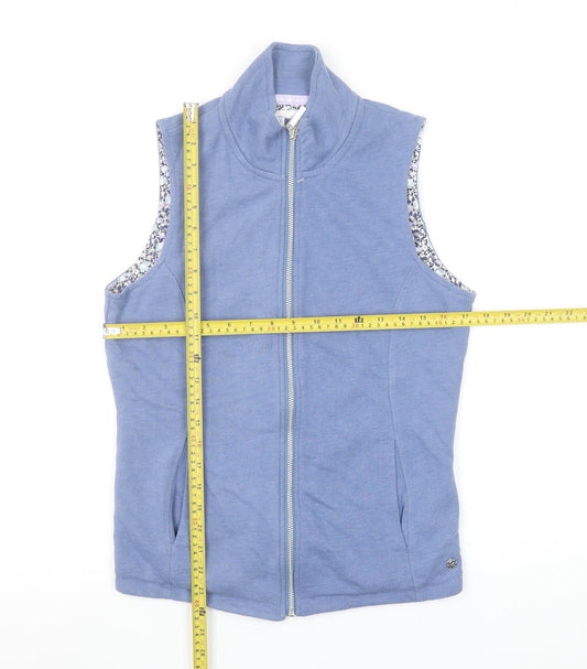 Maine New England Women's Blue Full Zip Vest Size 12 Cotton Blend