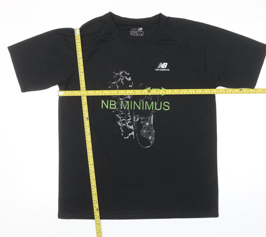 New Balance Men's Black NB Minimus Polyester Athletic T-Shirt L