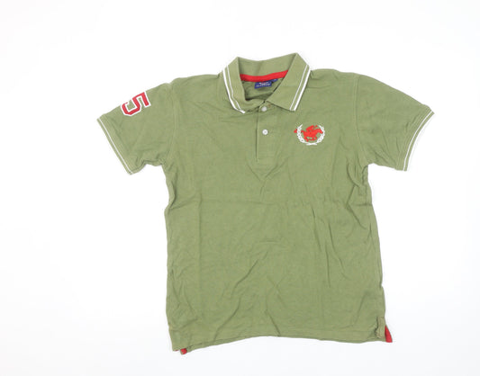 Classics Men's Green Polo Shirt Size M Short Sleeve Cotton Casual Top