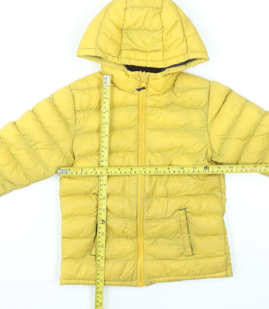 Mountain Warehouse Boys Yellow Hooded Puffer Jacket 5-6 Years Water Resistant