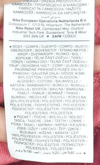 Nike Girls Pink Hooded Pullover Sweatshirt XL 156-166cm Cotton Blend