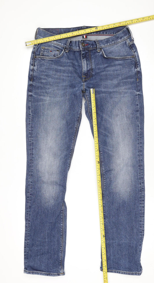 Tommy Hilfiger Men's Blue 32/32 Straight Fit Denim Jeans
