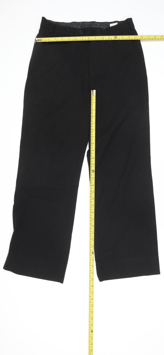 Remus Uomo Womens Black Straight Leg Trousers Size 30R Polyester Blend