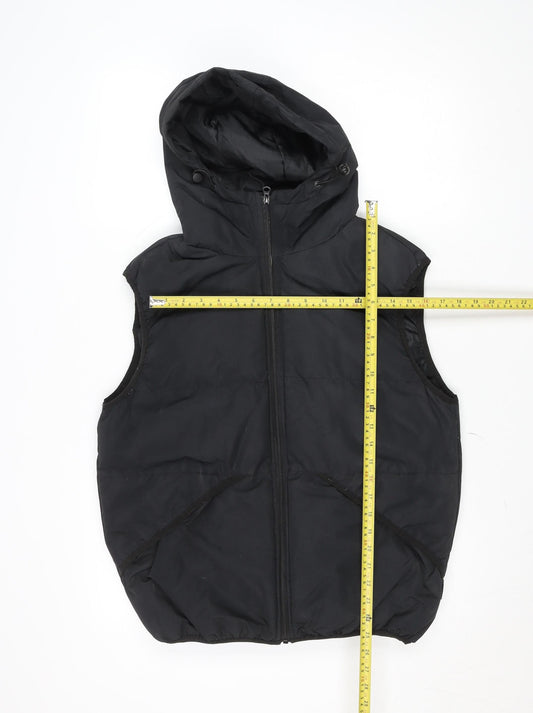 D/STRUCT Men’s Black Hooded Puffer Waistcoat Medium
