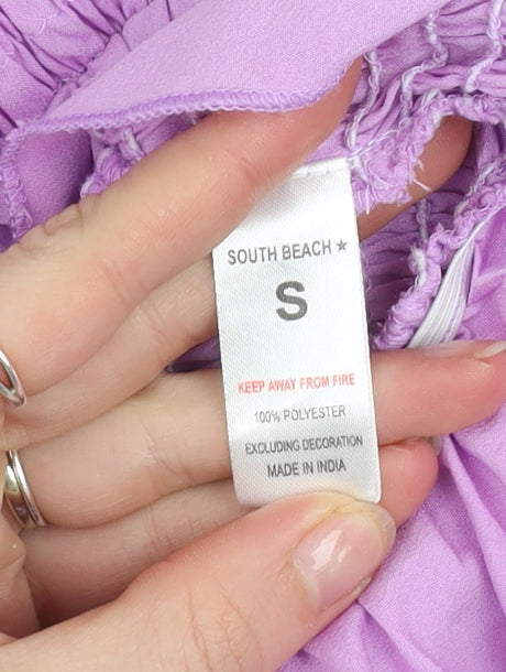 South Beach Women’s Purple Strapless Ruffle Camisole Top Size S