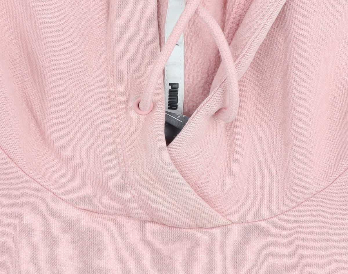 Additional view of Puma Women Pink Pullover Hoodie Small Cotton Blend Logo Print
