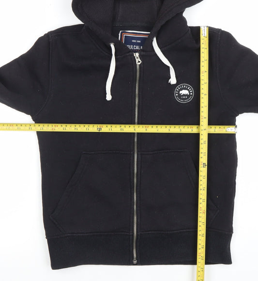SoulCal & Co Black Full Zip Hoodie Women UK 8 Cotton Blend