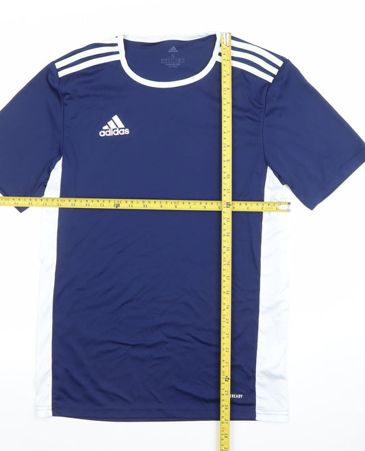 adidas Mens Blue Aeroready Short Sleeve Sports T-Shirt Size S