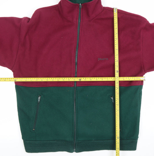Regatta Mens Burgundy Green Fleece Jacket 2XL Outdoor Full Zip