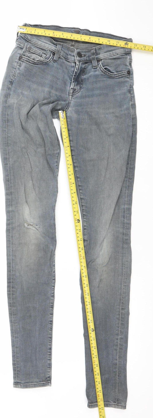 7 For All Mankind Womens Blue Skinny Denim Jeans Size 24 Slim Fit