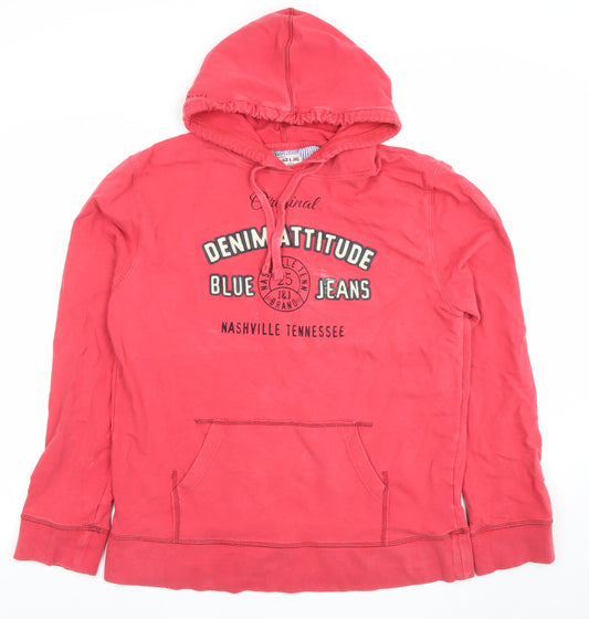Womens UK XL Regular JACK & JONES Red Pullover Hoodie